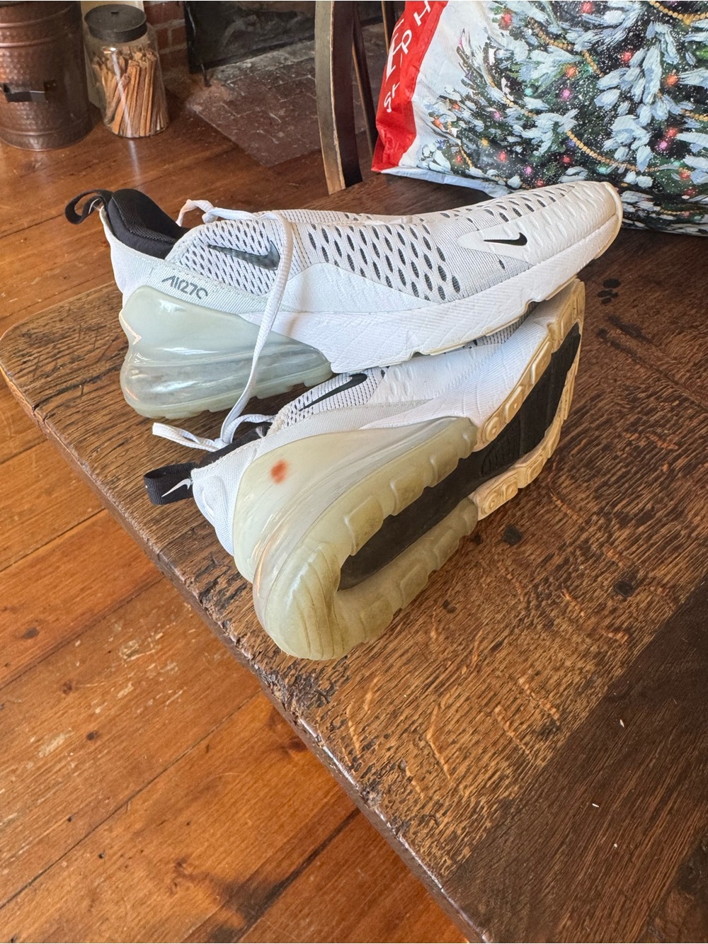Nike Men's Air Max 270 Sneakers - White with Black Accents